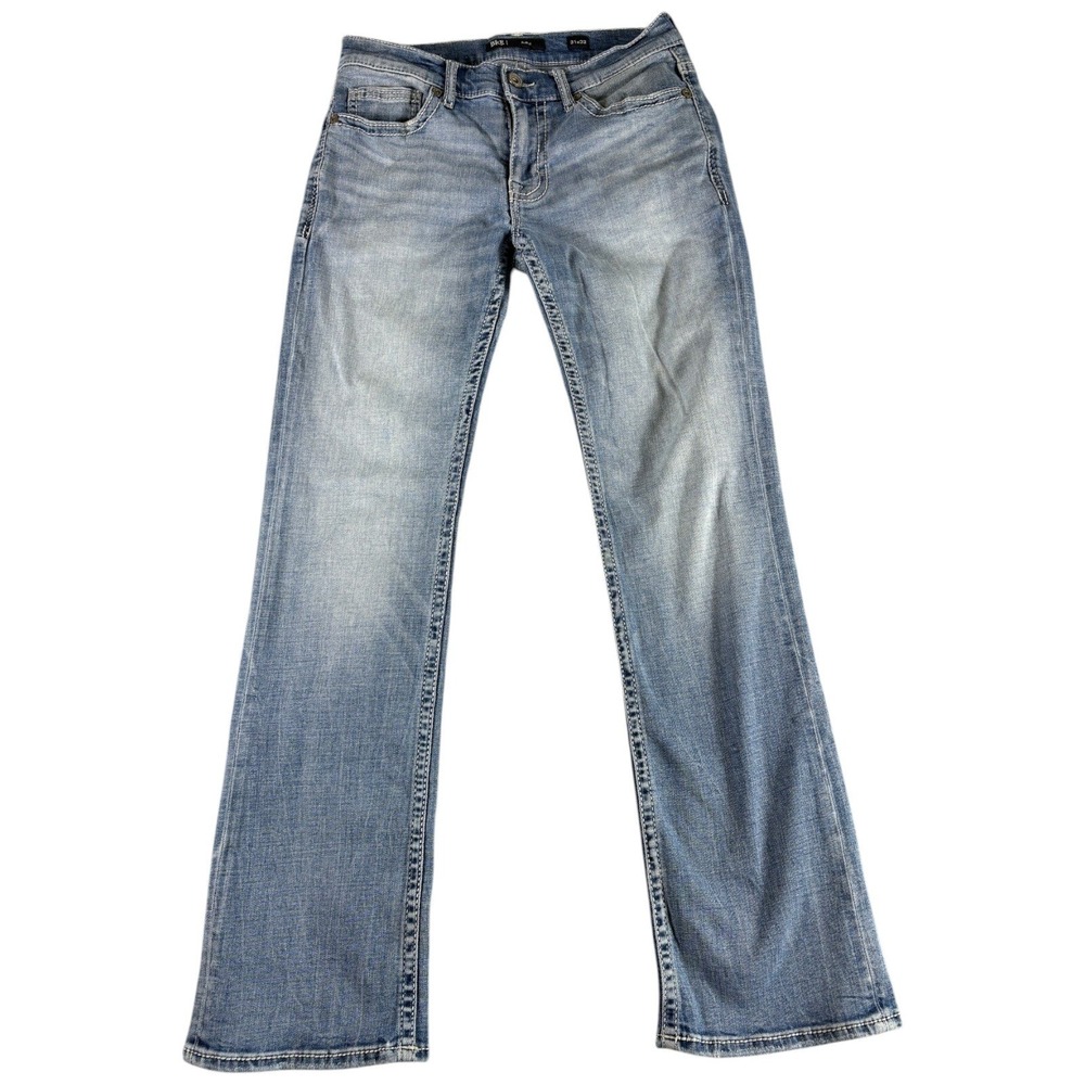 BKE Aidin Jeans Mens 31x32 Blue Light Washed Bootcut Stretch Heritage Western